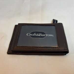 Croft & Barrow * Slim Bifold Wallet Brown Magnetic * New
